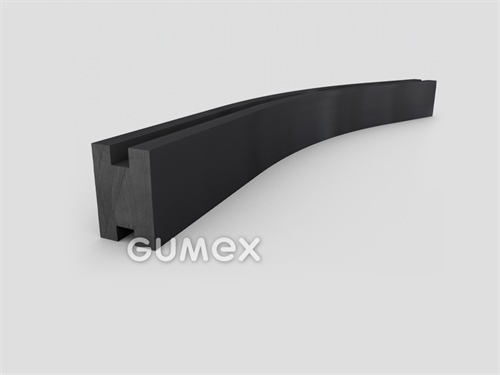 "H" Gummiprofil, 14,5x10/3/3mm, 70°ShA, NBR, -40°C/+70°C, schwarz, 